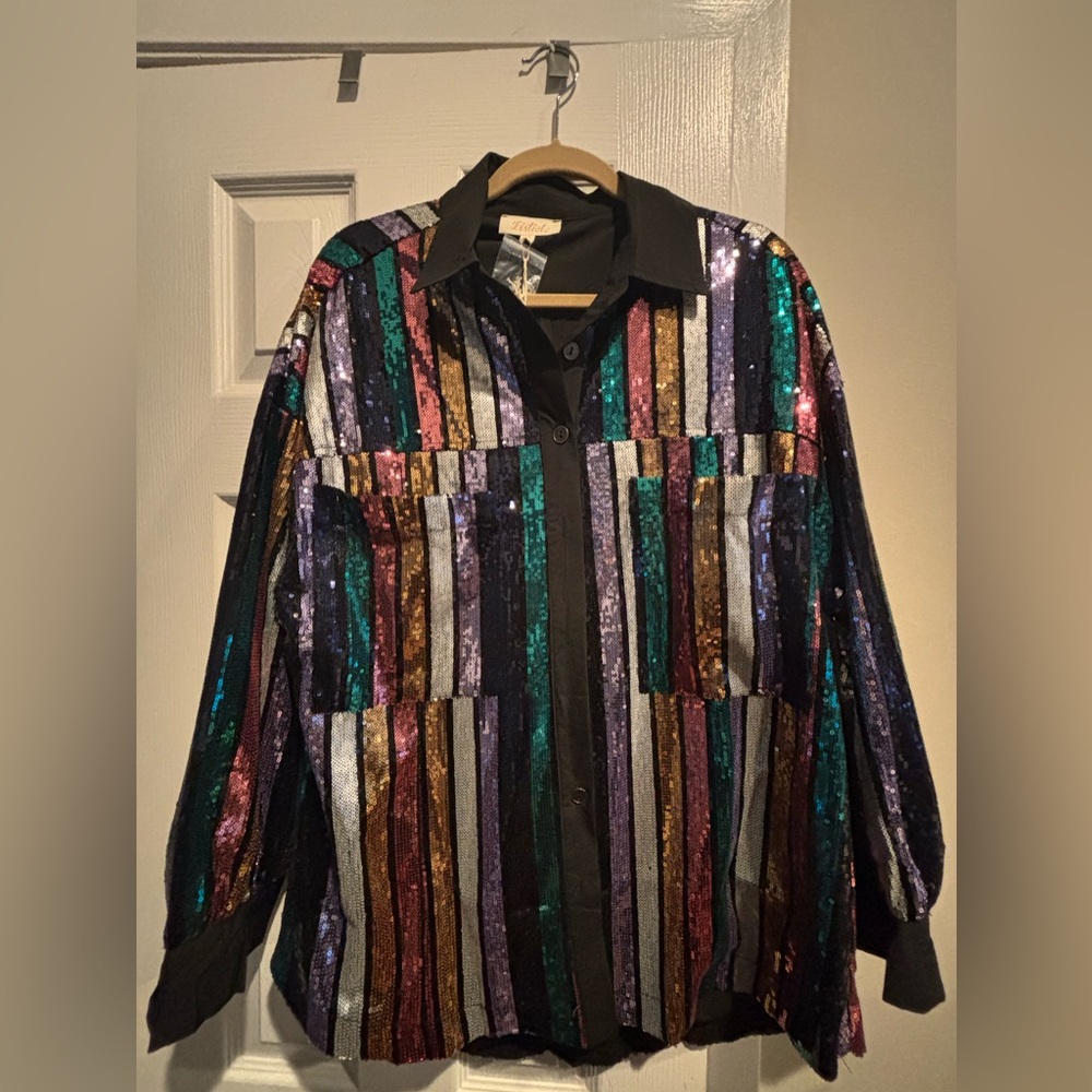 Woman’s sequin top.